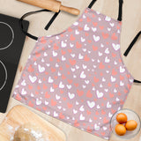 Coral White Heart Pattern Adjustable Apron