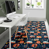 Camper Van Pattern Print Design 05 Area Rug