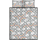 Cute rainbow clound star pattern Quilt Bed Set