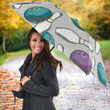 Bowling Ball And Pin Gray Background Umbrella
