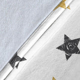 Hand Drawn Gold Black Star Pattern Premium Blanket