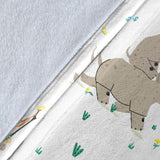 Cute Rhino Pattern Background Premium Blanket