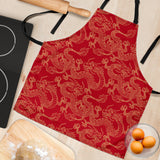 Gold Dragons Red Background Adjustable Apron