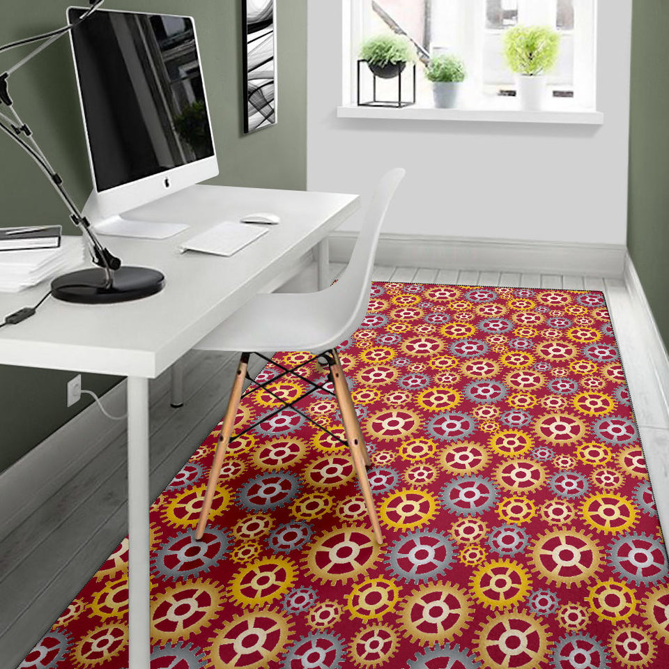 Gear Pattern Print Design 04 Area Rug