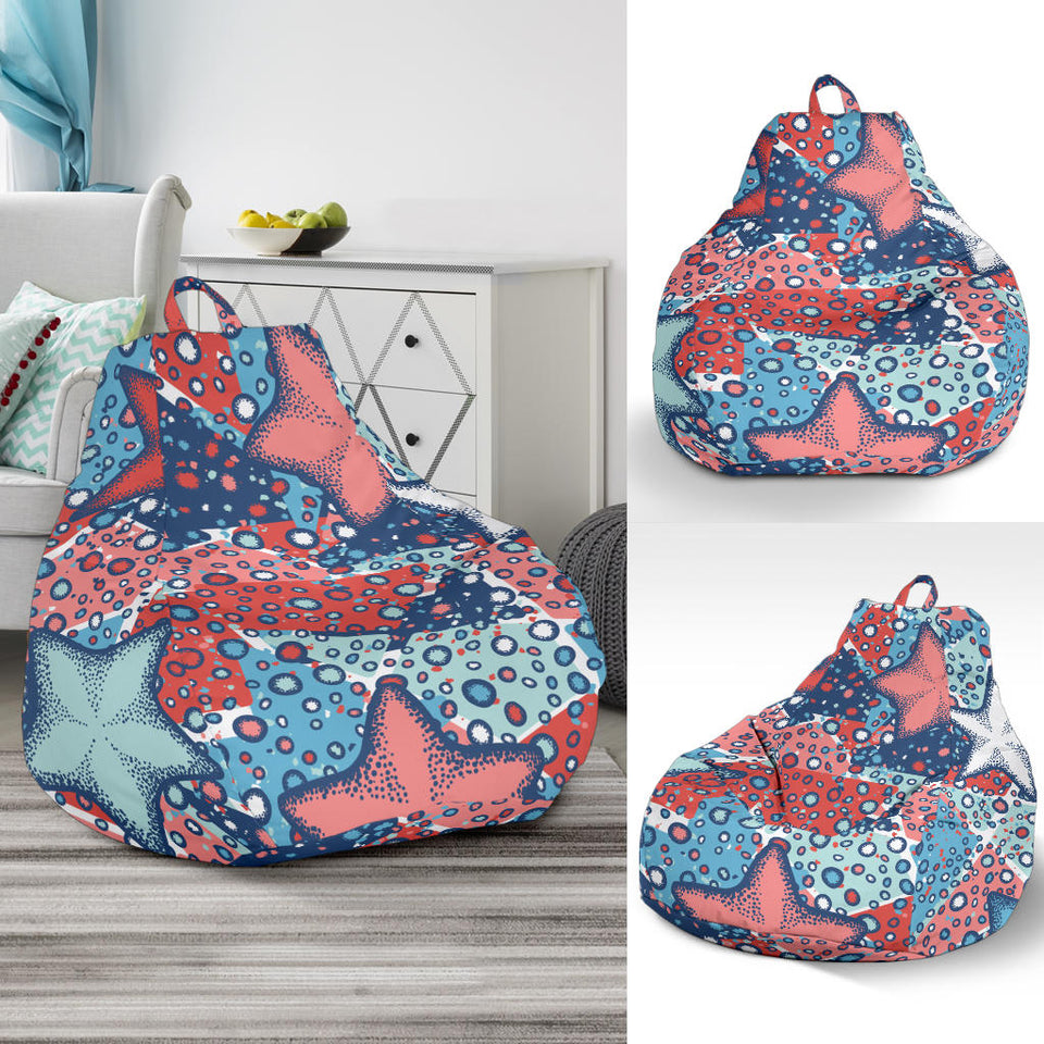 Hand Drawn Colorful Starfish Bean Bag Cover