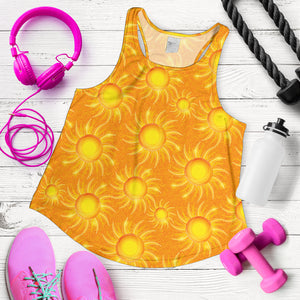 Sun orange background Women Racerback Tank Top
