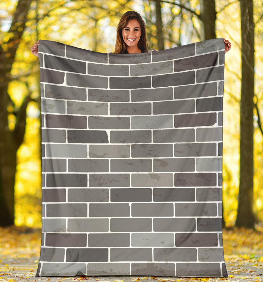 Brick Printed Pattern Print Design 05 Premium Blanket