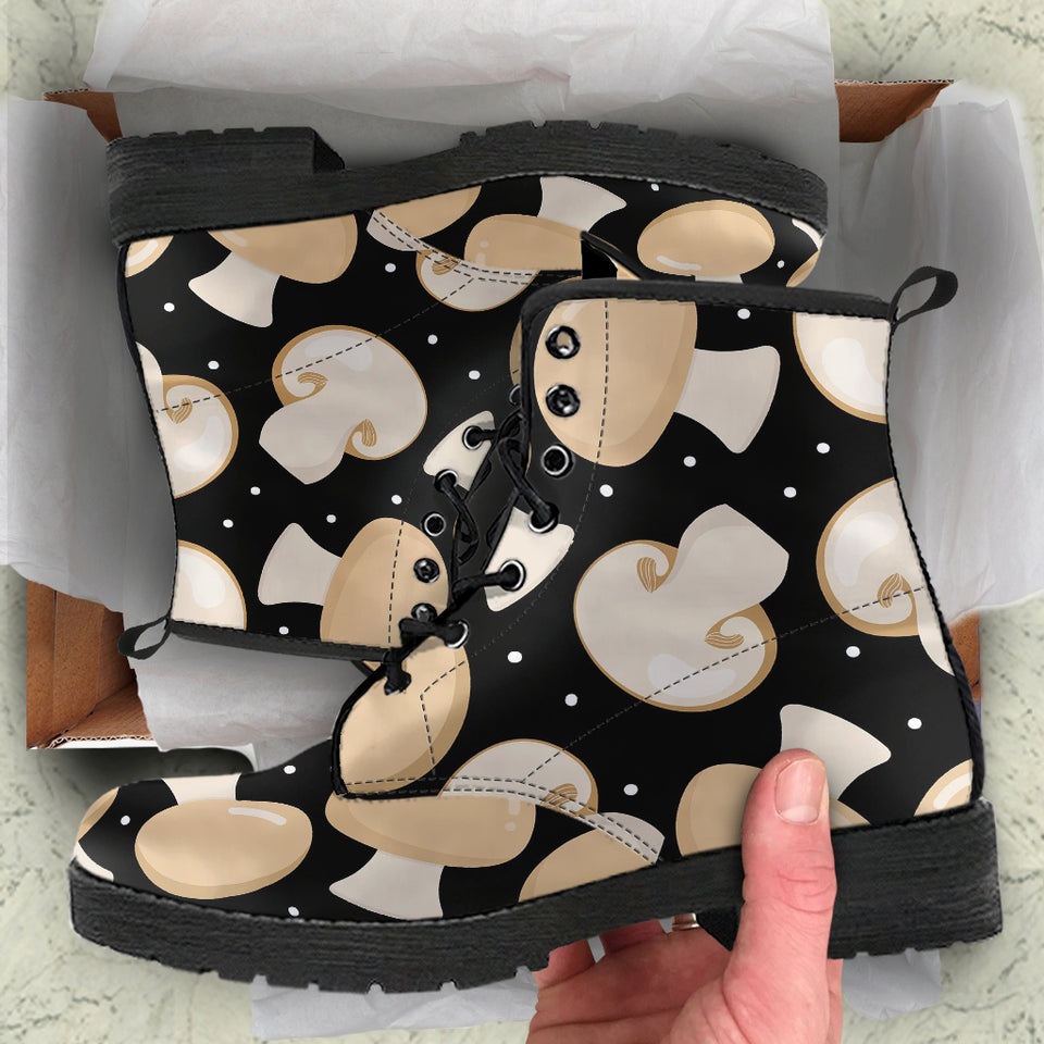 Champignon Mushroom Pattern Leather Boots