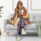 Camel Polynesian Tribal Design Pattern Hooded Blanket