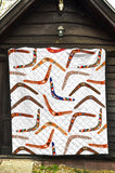 Boomerang Australian Aboriginal Ornament Pattern Premium Quilt