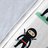Cute Ninja Katana Sword Pattern Premium Blanket