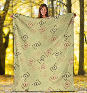 Camera Pattern Print Design 01 Premium Blanket