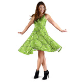 Slices Of Lime Pattern Sleeveless Midi Dress