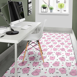 Pig Pattern Print Design 03 Area Rug