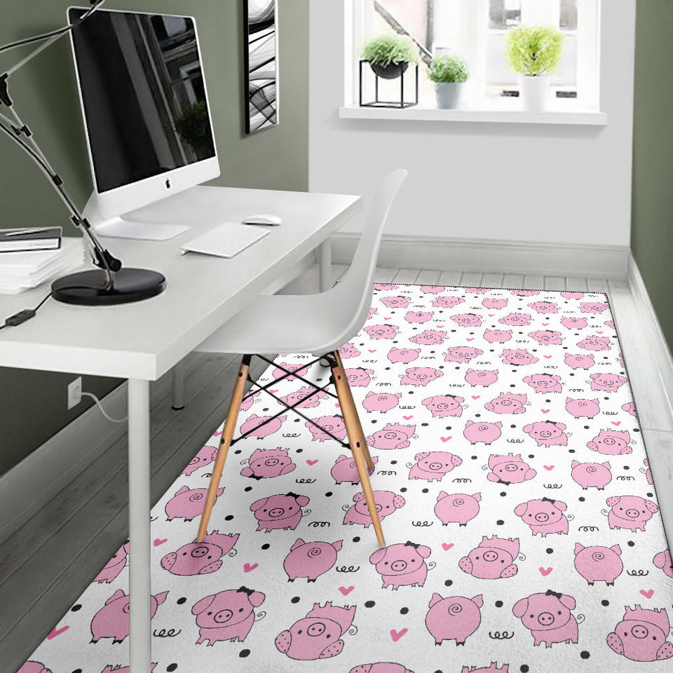 Pig Pattern Print Design 03 Area Rug