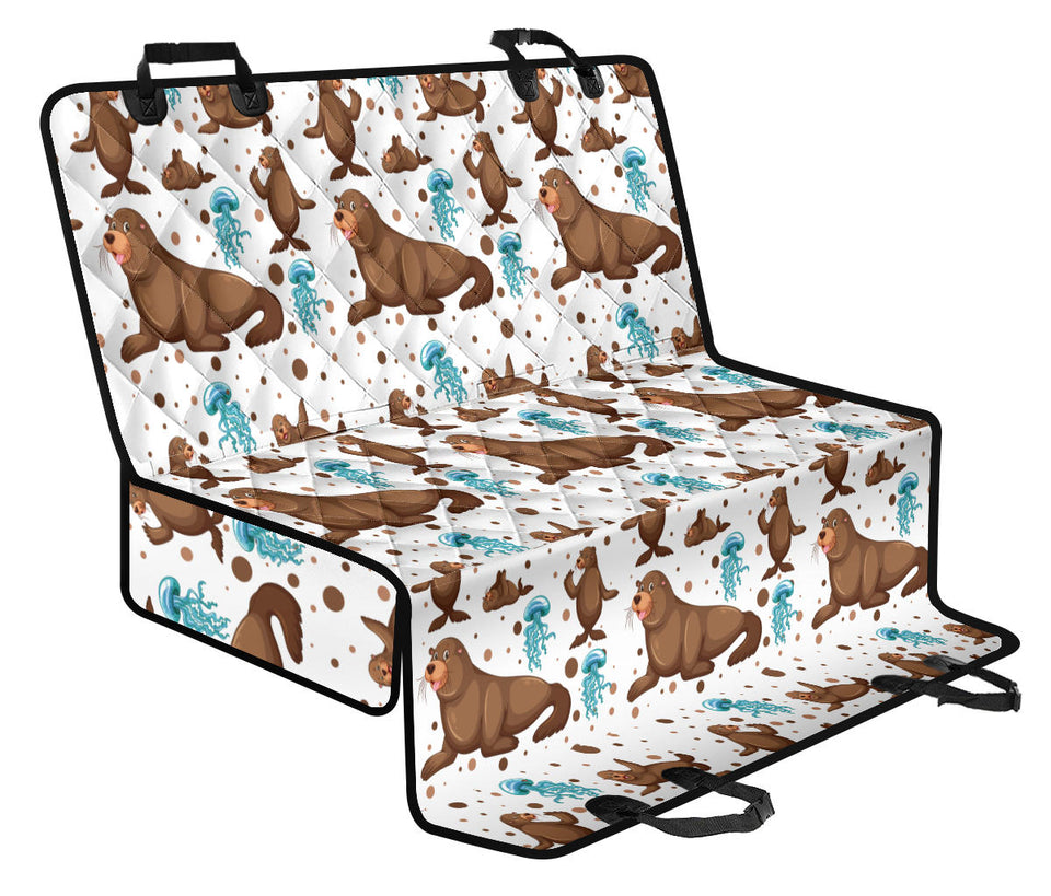 Sea Lion Seals Jellyfish Pattern Dog Car Seat Covers