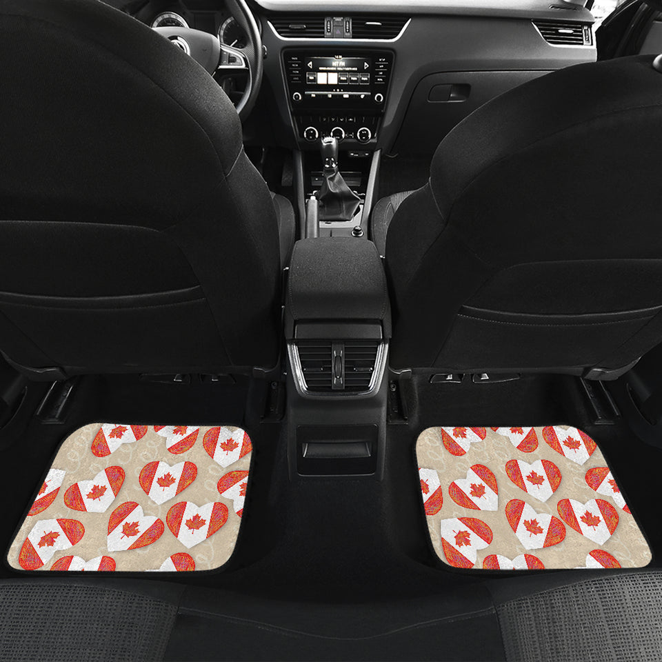 Canada Pattern Print Design 01 Front and Back Car Mats