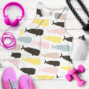 Whale dot pattern Women Racerback Tank Top