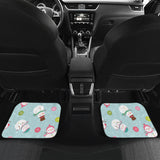 Cute Snowman Snowflake Pattern Front And Back Car Mats