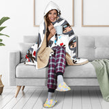 Cute Ninja Design Pattern Hooded Blanket