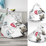 French Bulldog Cup Paw Pattern Bean Bag Cover