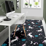 Unicorn Rainbows Moon Clound Star Pattern Area Rug