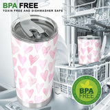 Watercolor Pink Heart Pattern Tumbler