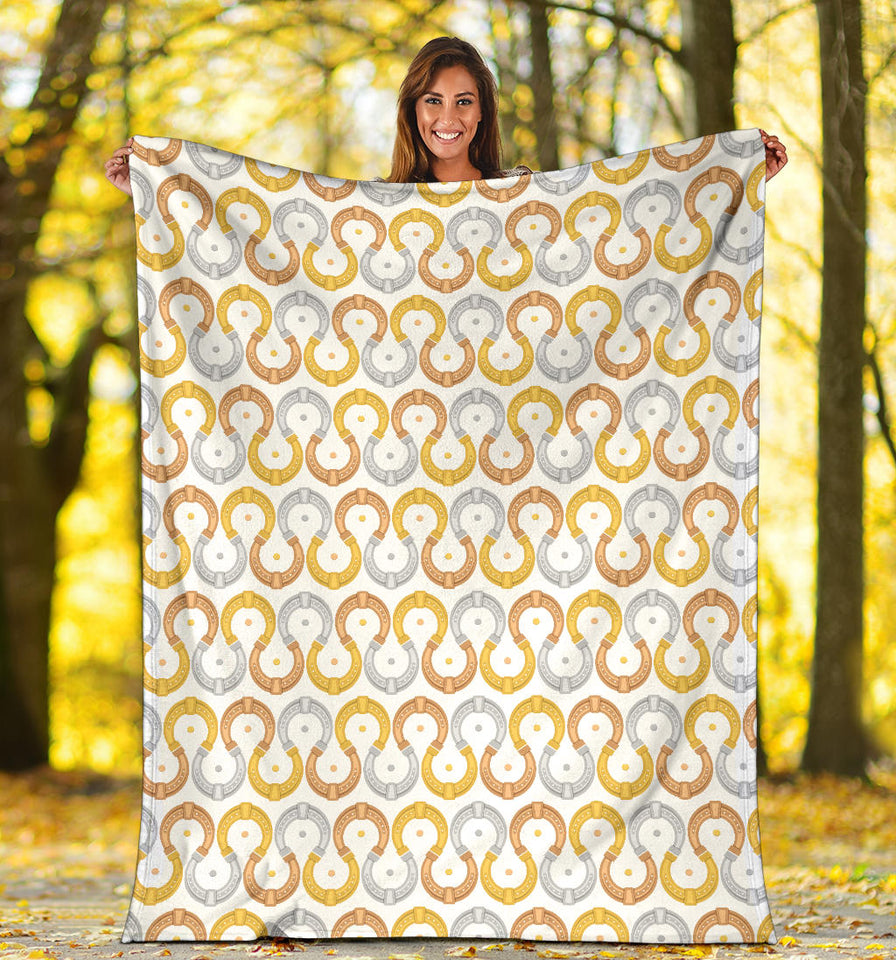Horseshoes Pattern Print Design 03 Premium Blanket
