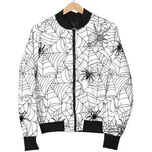 Spider Web Cobweb Pattern Women'S Bomber Jacket