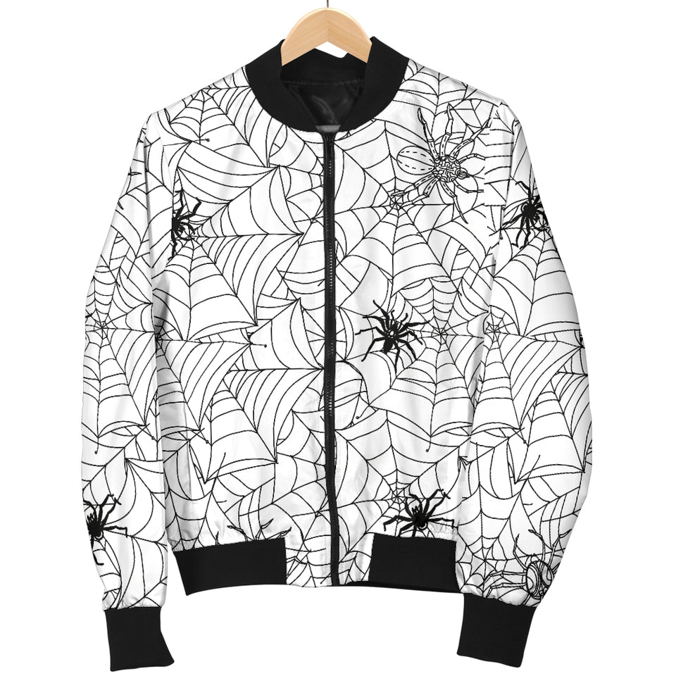Spider Web Cobweb Pattern Women'S Bomber Jacket