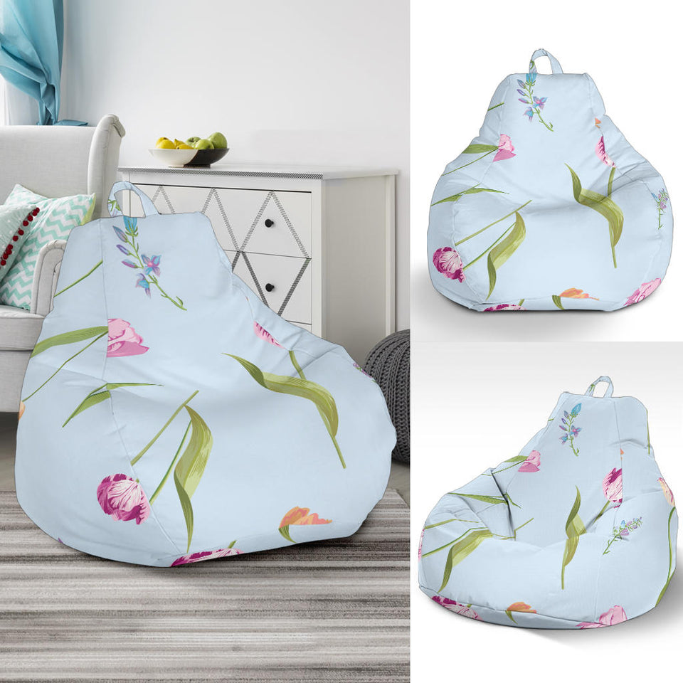 Watercolor Tulips Pattern Bean Bag Cover