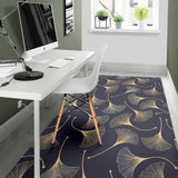 Gold Ginkgo Leaves Area Rug