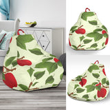 Red Apples Leaves Pattern Bean Bag Cover