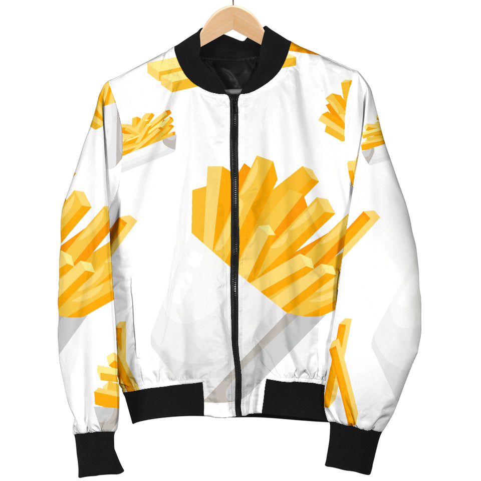 French Fries White Paper Box Pattern Women'S Bomber Jacket