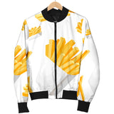 French Fries White Paper Box Pattern Women'S Bomber Jacket