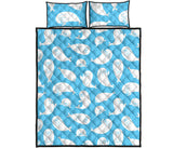 Cute white sea lion seals pattern Quilt Bed Set