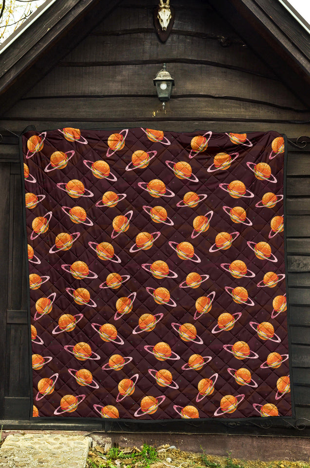 Hamburger Pattern Print Design 05 Premium Quilt