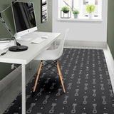 Engine Piston Black Background Pattern Print Design 02 Area Rug