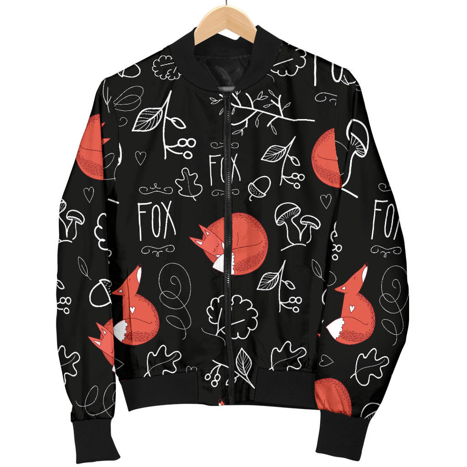 Fox Sleeping Fox Pattern Women'S Bomber Jacket