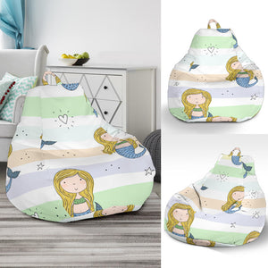 Cute Hand Drawn Mermaid Bean Bag Cover