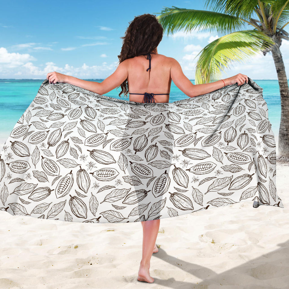 Cocoa Beans Leaves Pattern Sarong