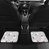 Airplane Cloud Grey Background Front And Back Car Mats