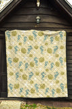 Seahorse Shell Starfish Pattern Background Premium Quilt