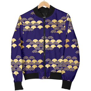Beautiful Japanese Fan Pattern Women'S Bomber Jacket