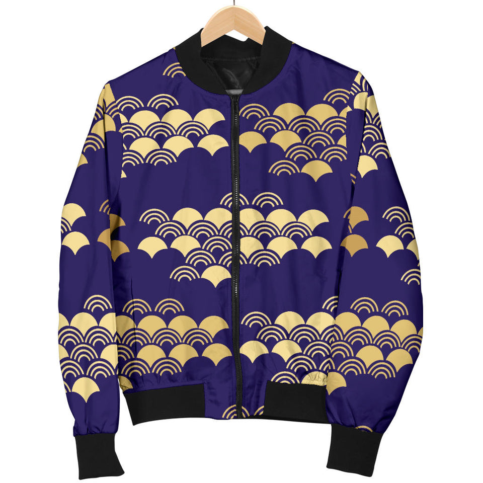 Beautiful Japanese Fan Pattern Women'S Bomber Jacket