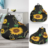 Sunflower Golden Polygonal Shapes Bean Bag Cover