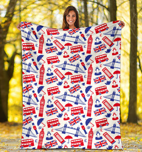 British Pattern Print Design 01 Premium Blanket