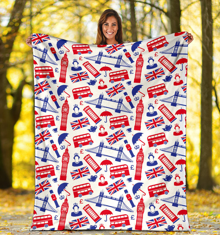 British Pattern Print Design 01 Premium Blanket