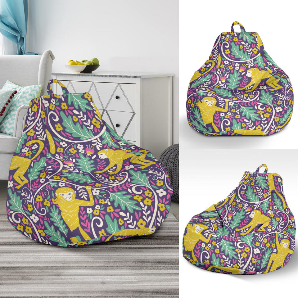 Cute Yellow Monkey Leaves Pattern Bean Bag Cover