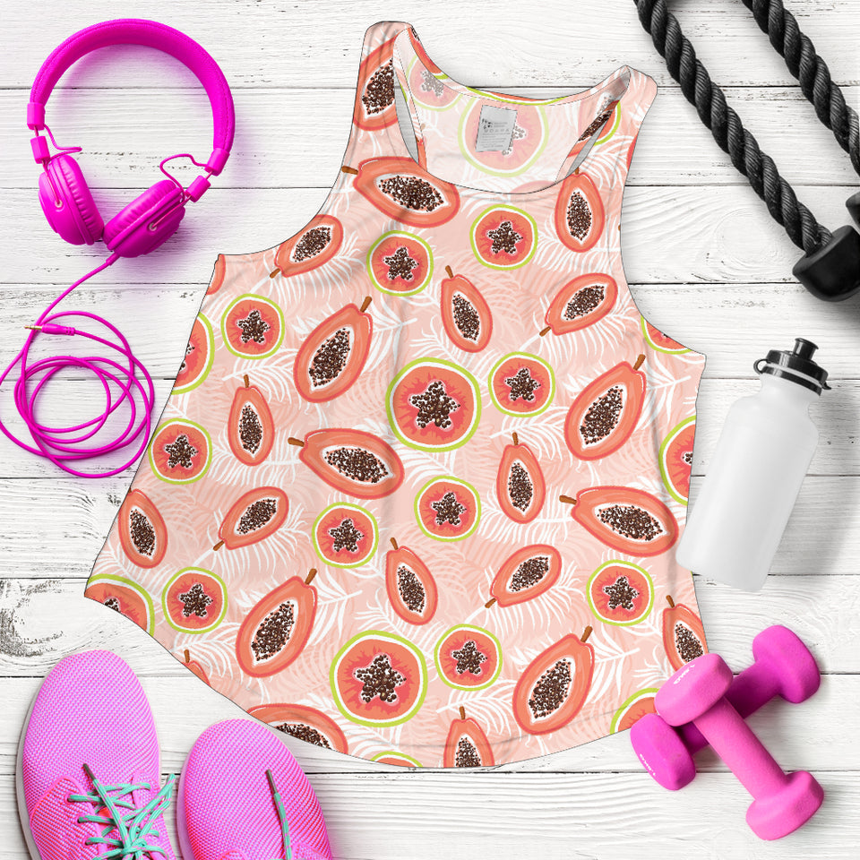 papaya leaves pattern Women Racerback Tank Top
